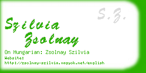 szilvia zsolnay business card